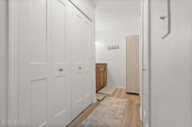 bathroom featuring hardwood / wood-style flooring