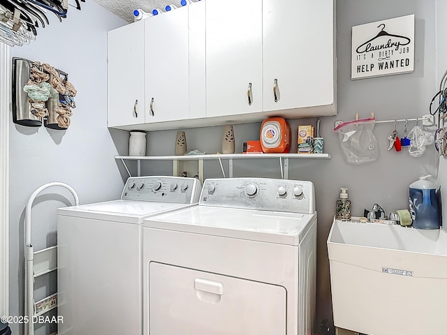 1840 Tara Marie Ln, Port Orange, FL 32128 - laundry room with cabinet space and washing machine and clothes dryer