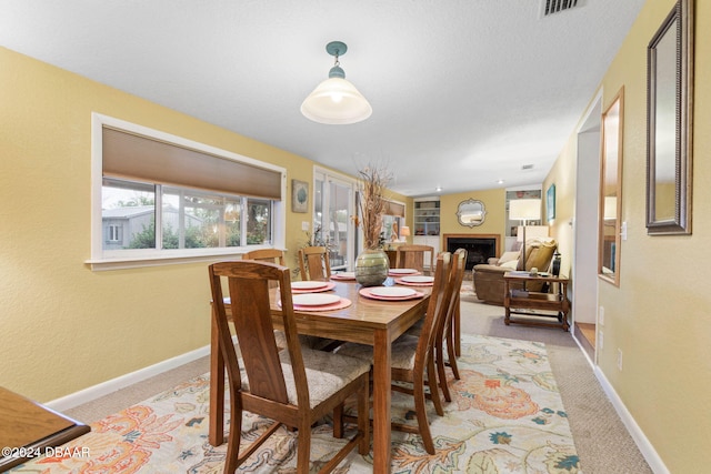 view of carpeted dining room