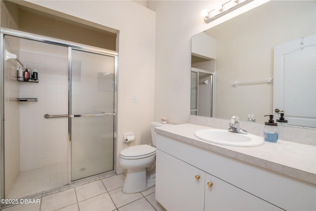 2953 Wild Pecan Ct, Port Orange, FL 32129 - full bath with vanity, tile patterned floors, and a shower stall
