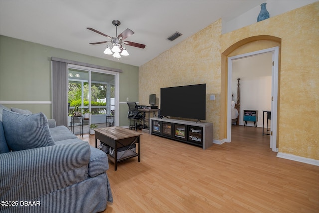 2953 Wild Pecan Ct, Port Orange, FL 32129 - living room featuring light wood-style flooring and ceiling fan