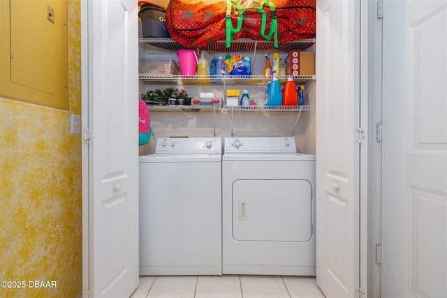 2953 Wild Pecan Ct, Port Orange, FL 32129 - washroom featuring washer and clothes dryer and light tile patterned floors