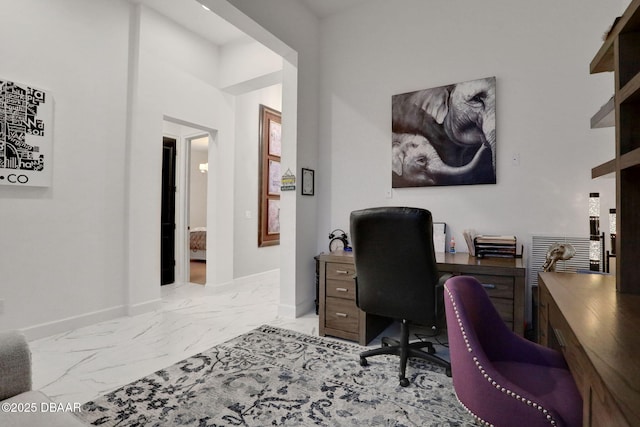 6294 W Fallsgrove Ln, Port Orange, FL 32128 - home office with marble finish flooring and baseboards