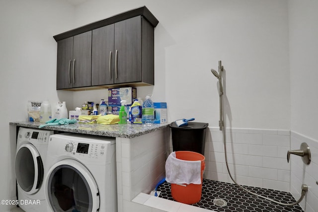 6294 W Fallsgrove Ln, Port Orange, FL 32128 - washroom featuring separate washer and dryer and cabinet space