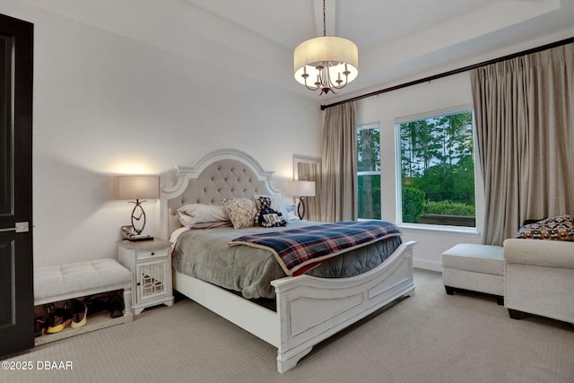 6294 W Fallsgrove Ln, Port Orange, FL 32128 - carpeted bedroom featuring a chandelier