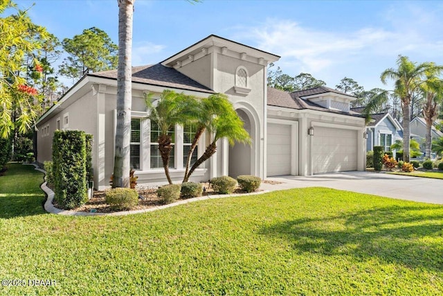 view of front of home featuring a front lawn