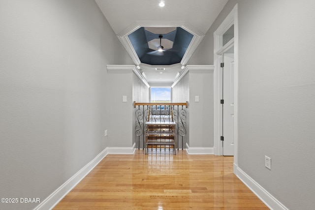 4210 S Peninsula Dr, Port Orange, FL 32127 - hallway featuring light wood-style floors and baseboards