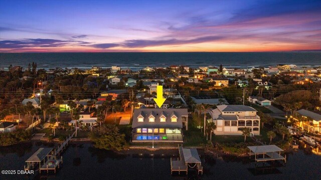 4210 S Peninsula Dr, Port Orange, FL 32127 - aerial view at dusk of a water view