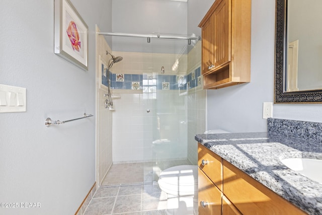 4210 S Peninsula Dr, Port Orange, FL 32127 - full bathroom with toilet, vanity, and a stall shower
