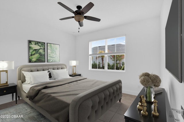 623 Margaritaville Ave, Daytona Beach, FL 32124 - bedroom with tile patterned floors and ceiling fan