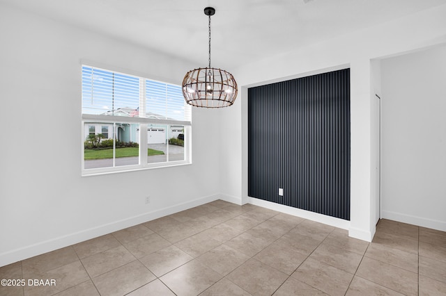 623 Margaritaville Ave, Daytona Beach, FL 32124 - unfurnished room featuring a chandelier and tile patterned flooring