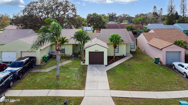 view of front facade with a front yard