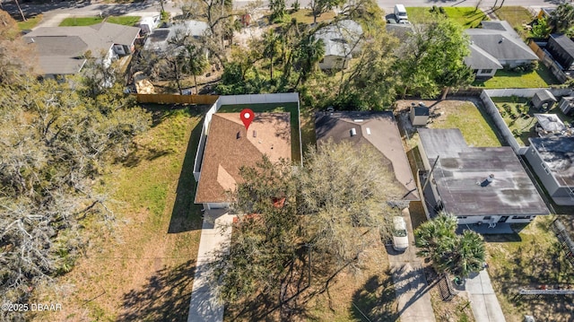 bird's eye view with a residential view