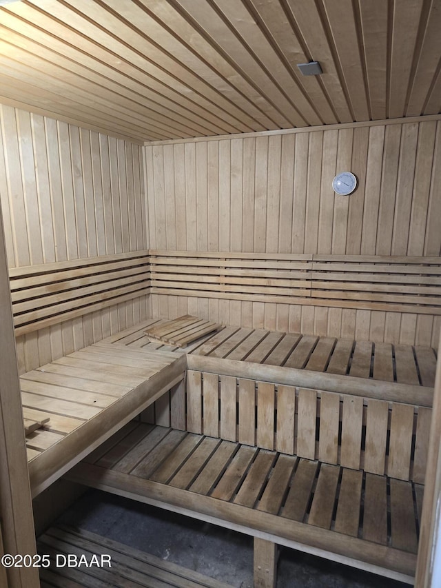 view of sauna