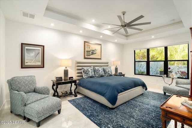 634 Woodbridge Dr, Ormond Beach, FL 32174 - bedroom featuring a raised ceiling and recessed lighting
