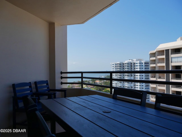 balcony with a city view