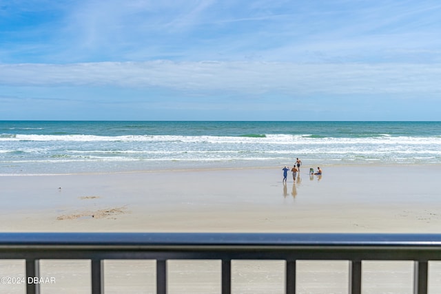 view of water feature featuring a beach view