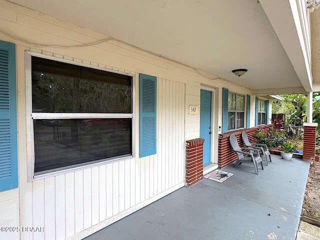 view of patio with a porch