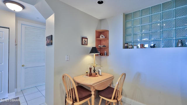 view of tiled dining area