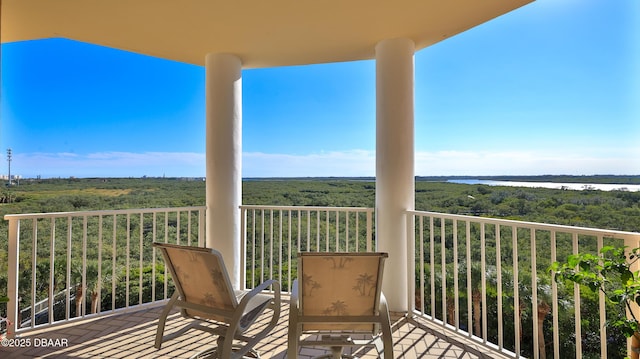 balcony with a water view