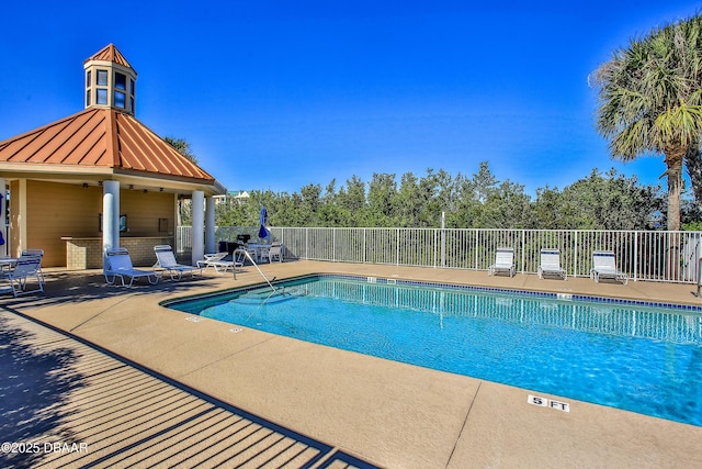 view of pool featuring a patio area