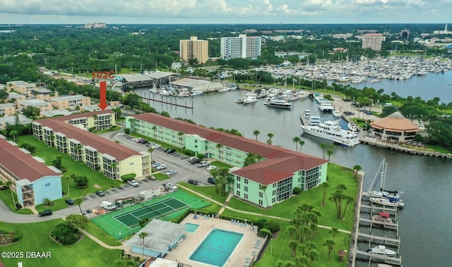 717 S Beach St Unit 102C, Daytona Beach, FL 32114 - drone / aerial view of a marina and a nearby body of water