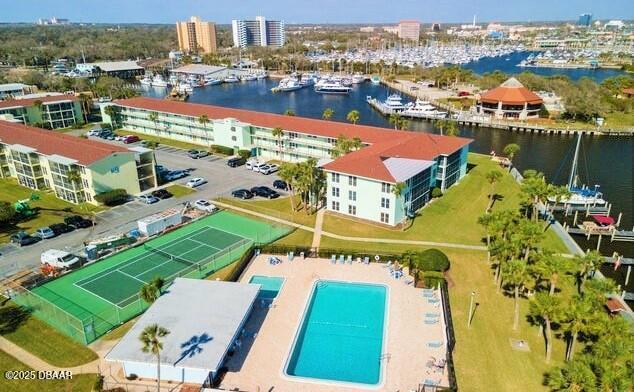 717 S Beach St Unit 102C, Daytona Beach, FL 32114 - aerial view of a nearby body of water and numerous boat docks