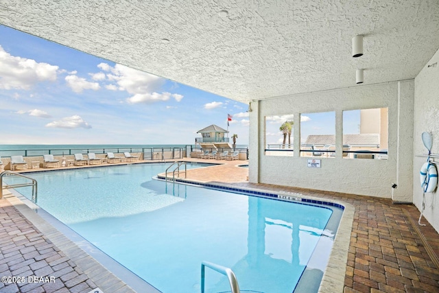 pool with a water view