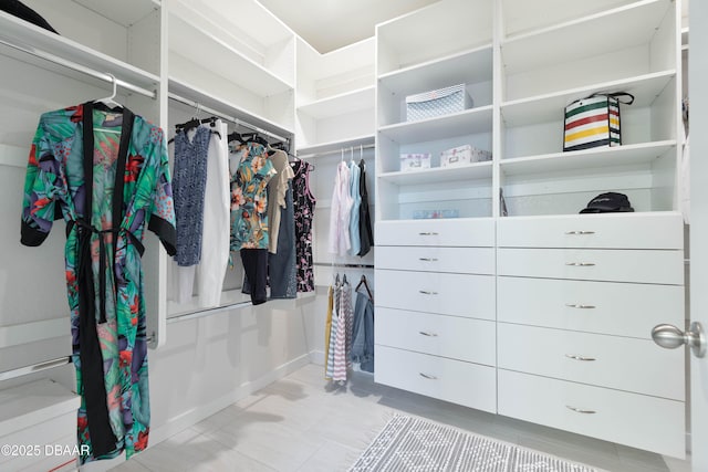 view of walk in closet