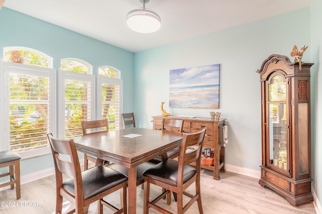 dining room featuring light hardwood / wood-style floors