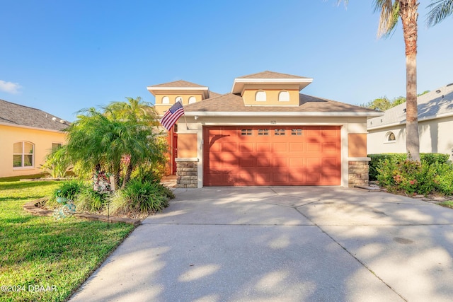 view of front of house with a garage