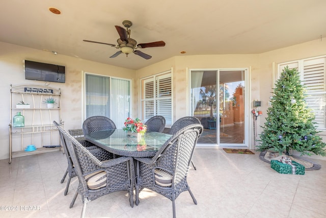 view of patio / terrace with ceiling fan