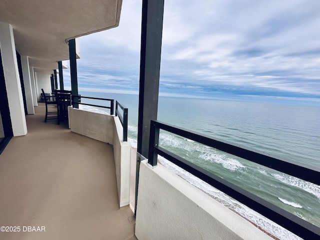 balcony with a water view