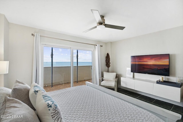 2615 S Atlantic Ave Unit 7H, Daytona Beach, FL 32118 - bedroom featuring access to outside and a ceiling fan