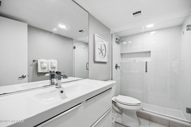 2615 S Atlantic Ave Unit 7H, Daytona Beach, FL 32118 - full bath featuring vanity, a shower stall, and tile patterned floors