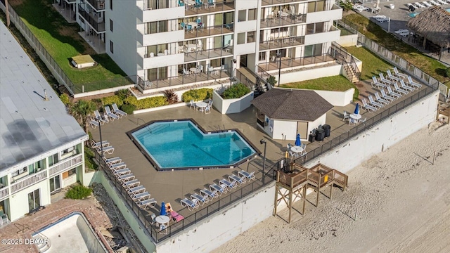 2615 S Atlantic Ave Unit 7H, Daytona Beach, FL 32118 - drone / aerial view of a pool area and apartment complex / building