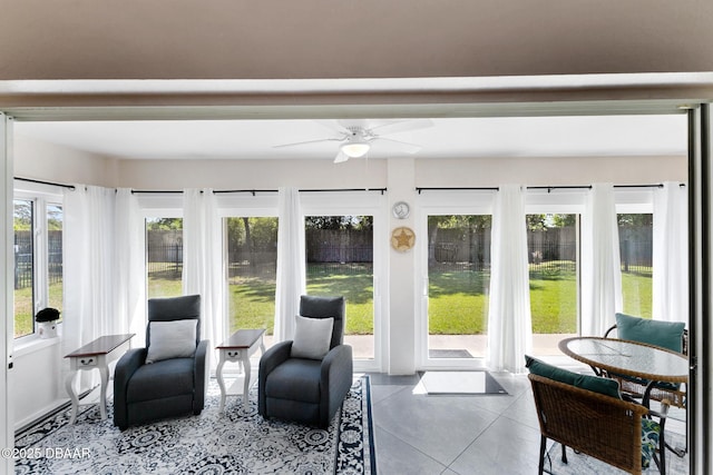 sunroom with a healthy amount of sunlight