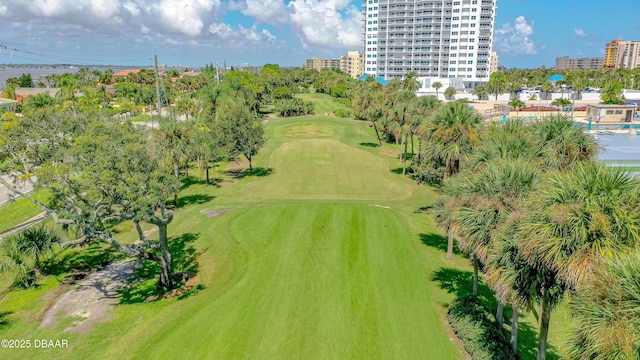 bird's eye view with golf course view