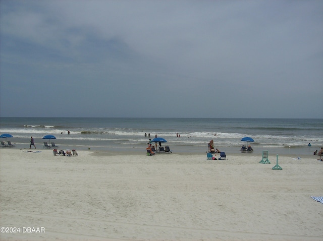 view of water feature featuring a beach view