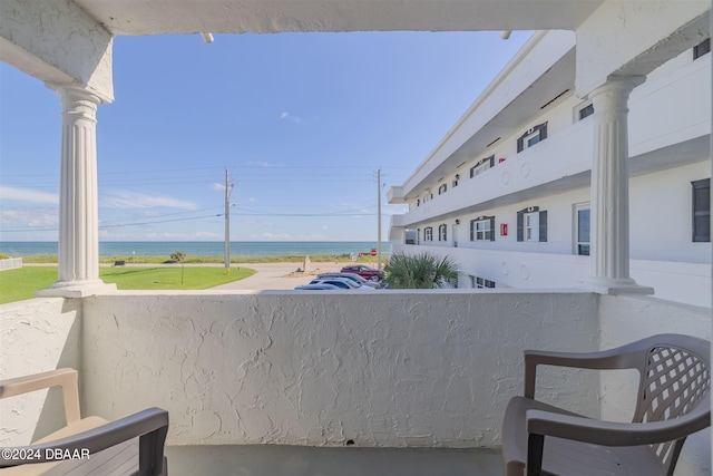 balcony with a water view