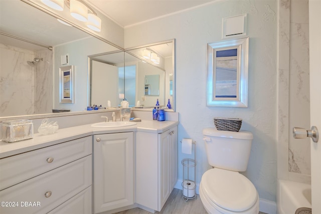 full bathroom featuring vanity, toilet, and shower / bath combination