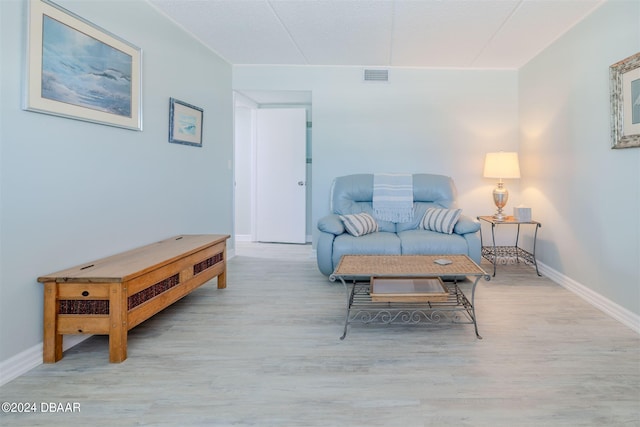 living room featuring light hardwood / wood-style floors