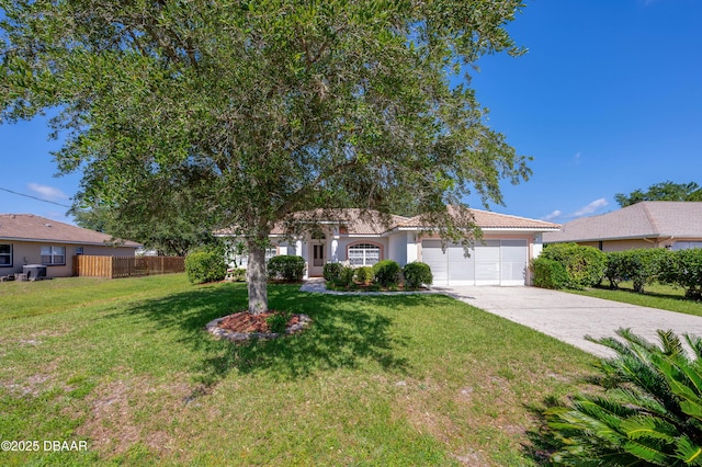 49 Felshire Ln, Palm Coast, FL 32137 - view of property hidden behind natural elements featuring an attached garage, driveway, and stucco siding