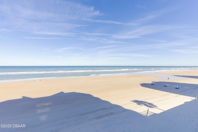 property view of water with a beach view