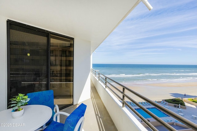 balcony with a water view