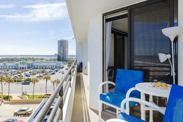 balcony featuring a city view