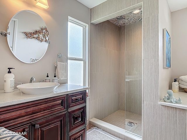 31 Sea Harbor Dr E Unit E, Ormond Beach, FL 32176 - bathroom with vanity and tiled shower