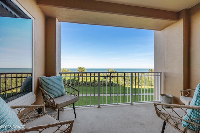 balcony with a water view