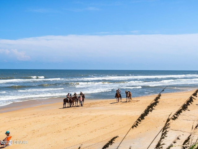 property view of water featuring a view of the beach