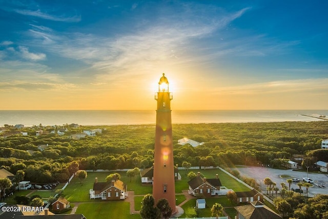 4727 Riverglen Blvd, Ponce Inlet, FL 32127 - aerial view at dusk of a water view and a residential view